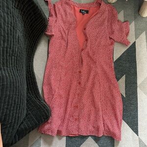 Lulu’s red Floral Button-Down Dress